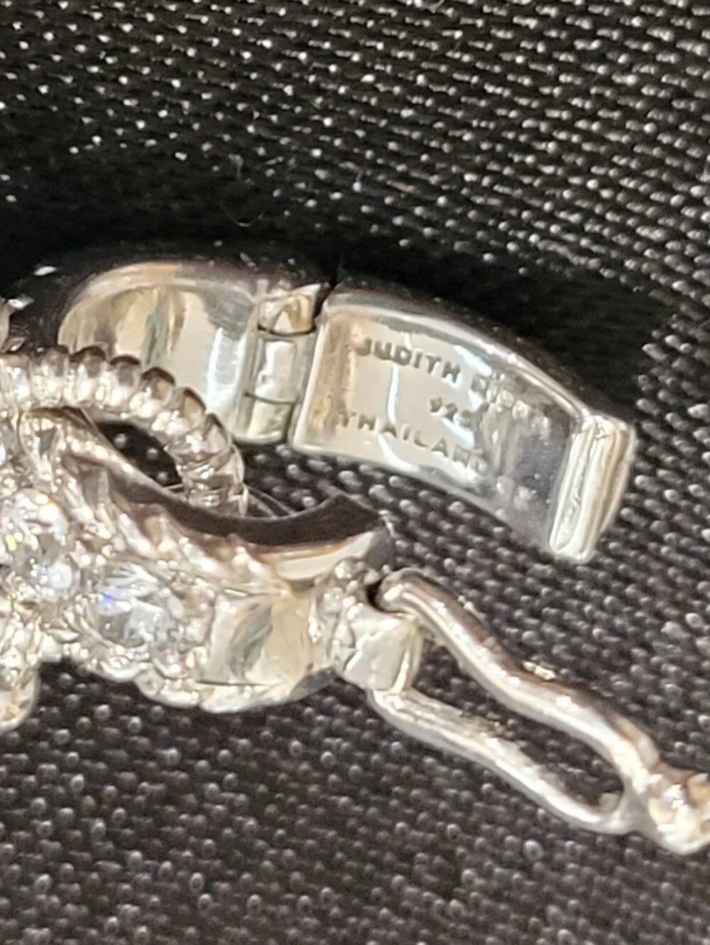 Judith Ripka, Rare Find,  Signature Textured Sterling Silver Heart-themed CZ 18